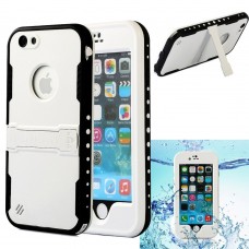 iPhone 6 6s 4.7 - White Waterproof Dust Proof Snow Proof Shock Proof Case Heavy Duty Protective Carrying Cover Case with Built-in Kick Stand